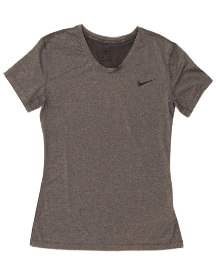 Nike - Camiseta Dri Fit para mujer, talla 40, poliéster gris grande