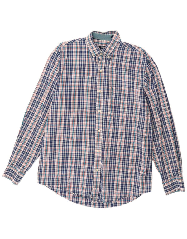 Camisa Izod Hombre Small Algodón Vichy Azul