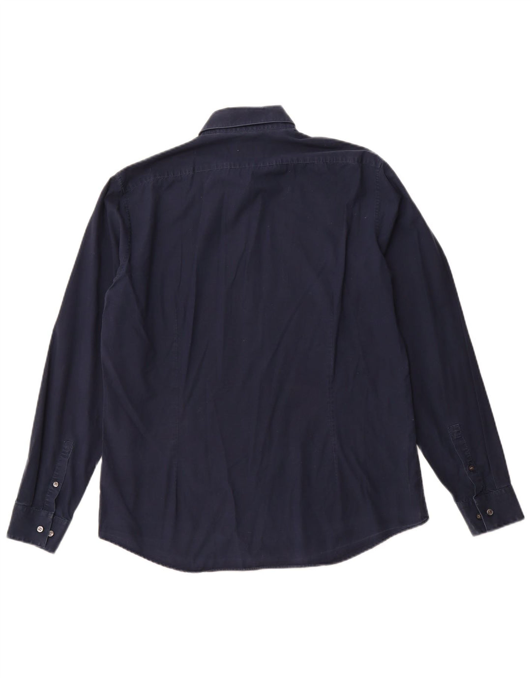 CALVIN KLEIN Camisa ajustada para hombre Talla 16 1/2 Grande Algodón azul marino