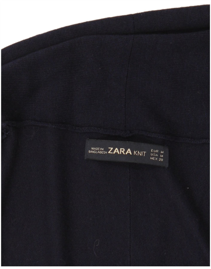ZARA Cárdigan abierto largo para mujer, talla 40, talla M, azul marino