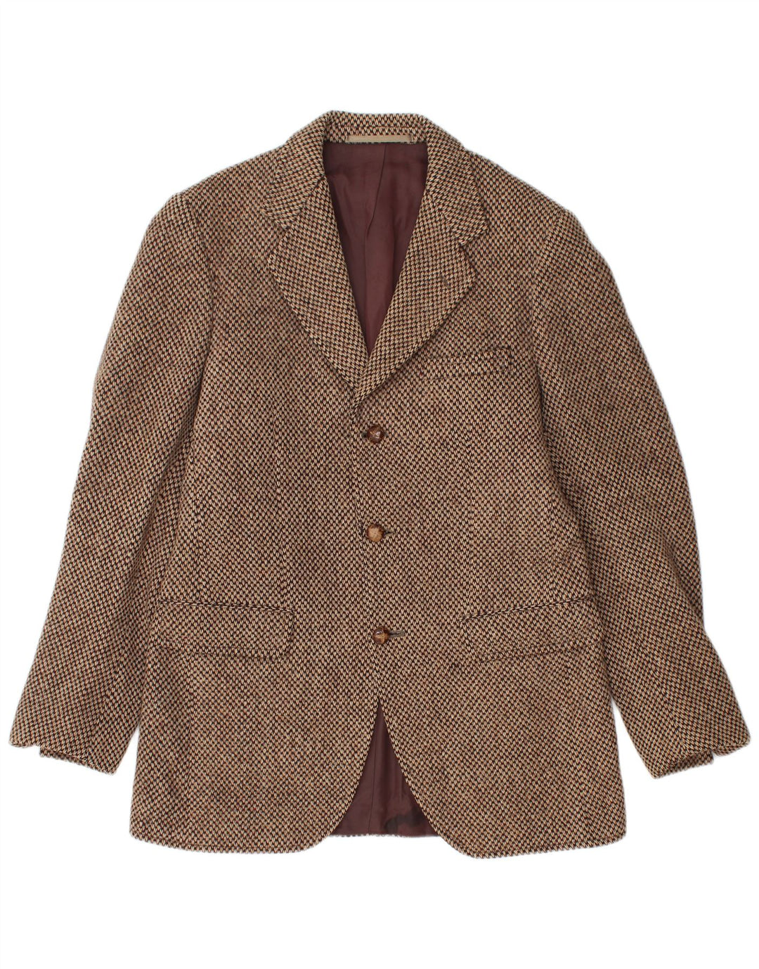 HARRIS TWEED Chaqueta tipo blazer de 3 botones para hombre UK 38 Marrón medio Lana virgen