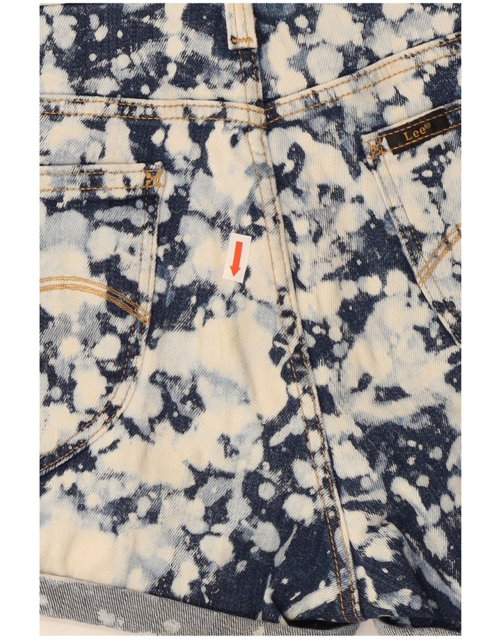 Pantalones cortos de mezclilla para mujer Lee W28 Algodón teñido anudado en azul marino mediano