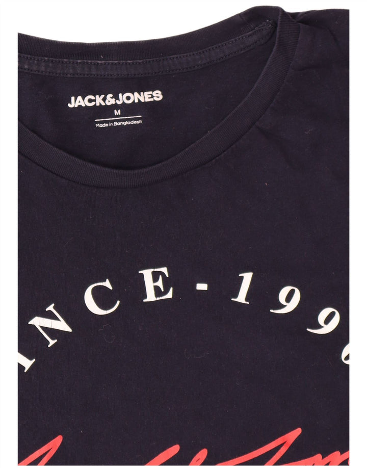 Jack & Jones Hombre Camiseta Gráfica Top Medium Azul Marino Algodón