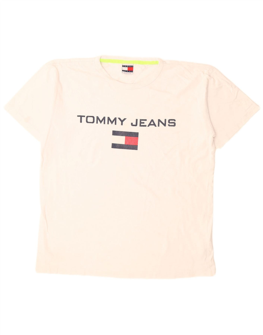 Tommy Hilfiger Camiseta gráfica para hombre Top Medium White Cotton