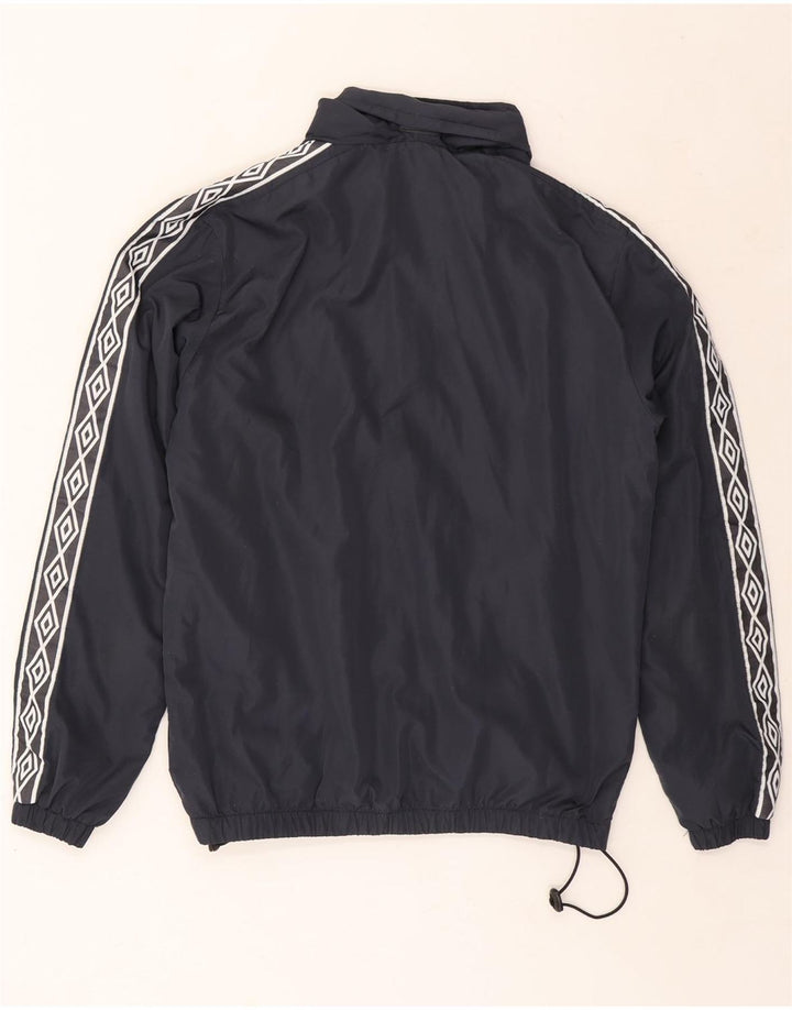 UMBRO Chaqueta superior de chándal con capucha y gráfico para hombre, talla pequeña, poliéster azul marino