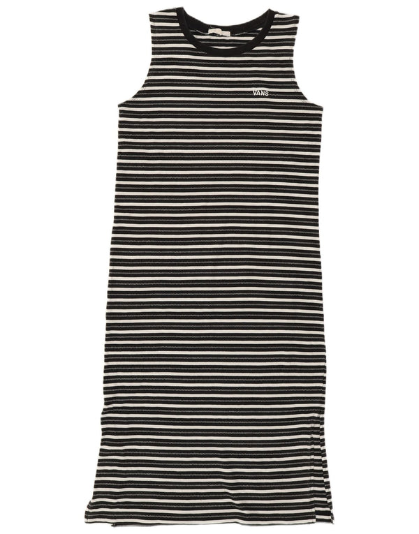 Vans Vestido tipo camiseta sin mangas para mujer UK 40 Small Black Pinstripe