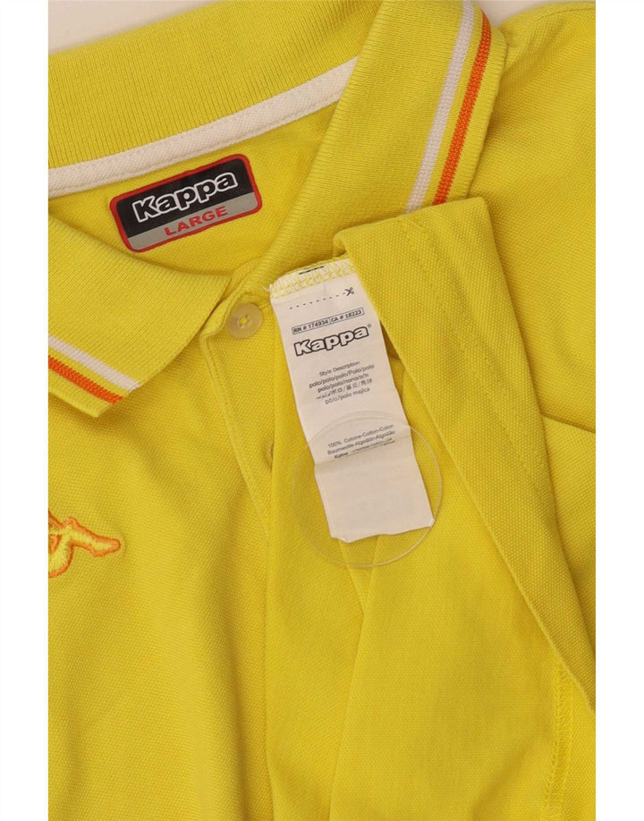 Polo Kappa Hombre De Algodón A Rayas Amarillo Grande