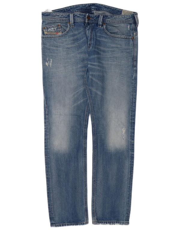 Diesel Hombre Thavar Slim Skinny Jeans W34 L30 Algodón Azul