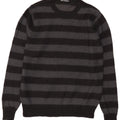 Marks & Spencer Suéter tipo jersey con cuello con cremallera y autógrafo para hombre, tamaño mediano, a rayas negras