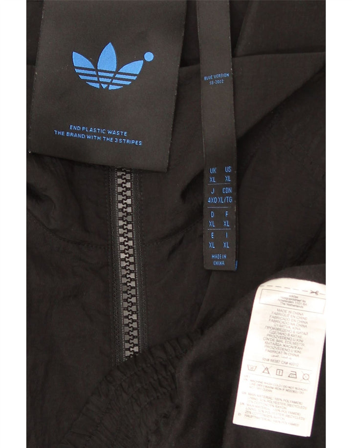 Adidas - Chaqueta bomber holgada para hombre, talla 42, XL, poliamida negra