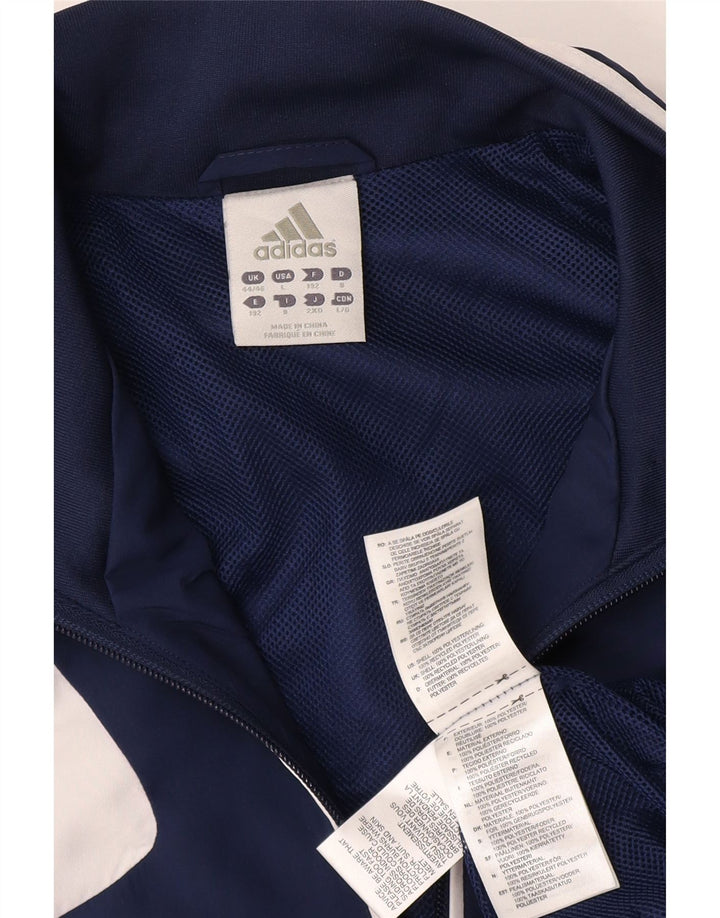 Adidas Hombre Chándal Top Chaqueta Grande Azul Marino Colorblock Poliéster