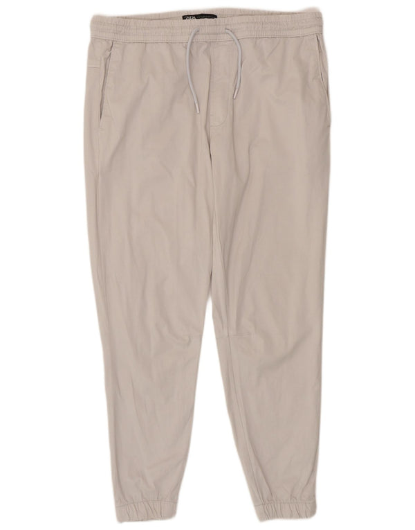 Zara Hombre Joggers Chinos Pantalón XL W38 L28 Algodón Beige