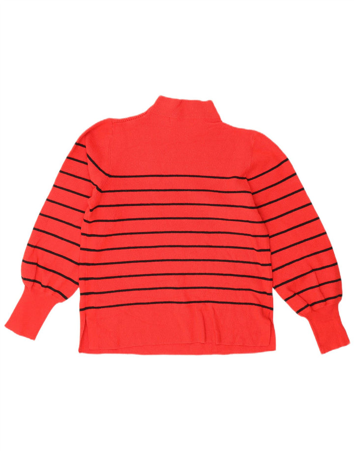 Marks & Spencer Jersey con Cuello Alto para Mujer UK 40 Mediano Rayas Rojas