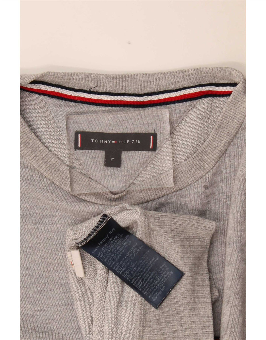 Tommy Hilfiger Sudadera con gráfico y diseño color block en gris medio para hombre