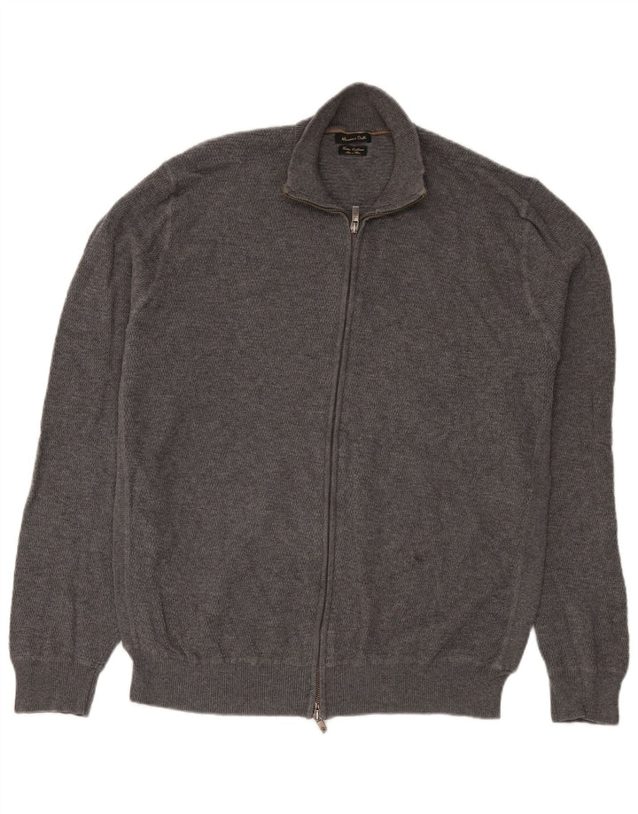 Massimo Dutti Jersey Cárdigan Cremallera Completa Hombre XL Gris