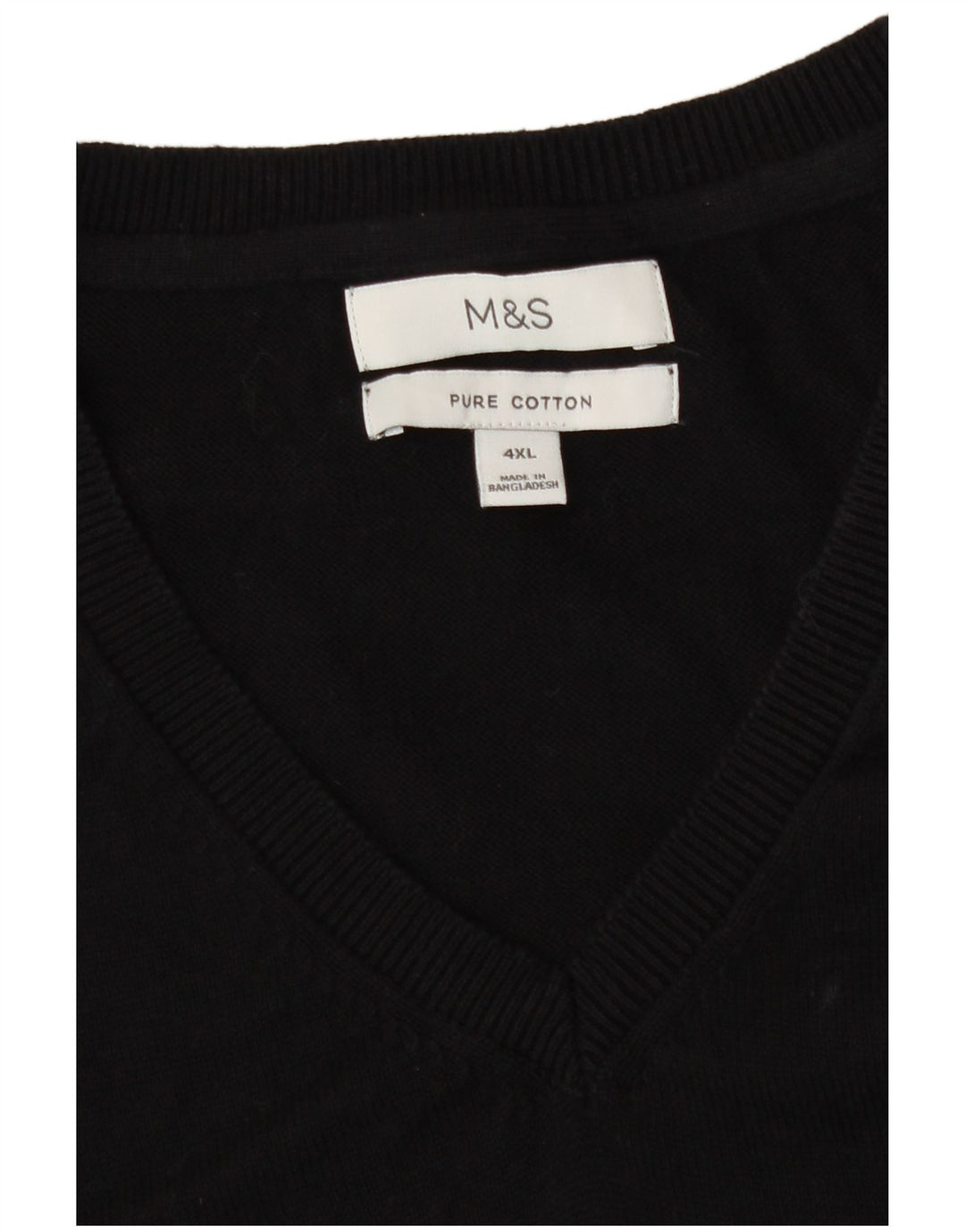 Marks & Spencer - Camiseta sin mangas para hombre, talla 4XL, algodón negro