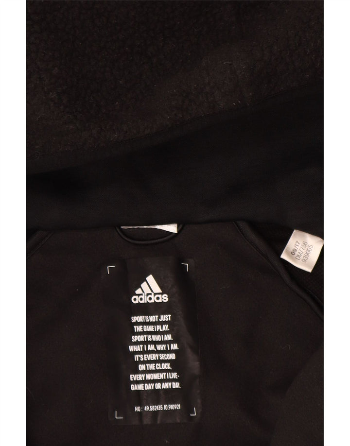 ADIDAS Chaqueta polar con capucha para hombre UK 38 Medium Black