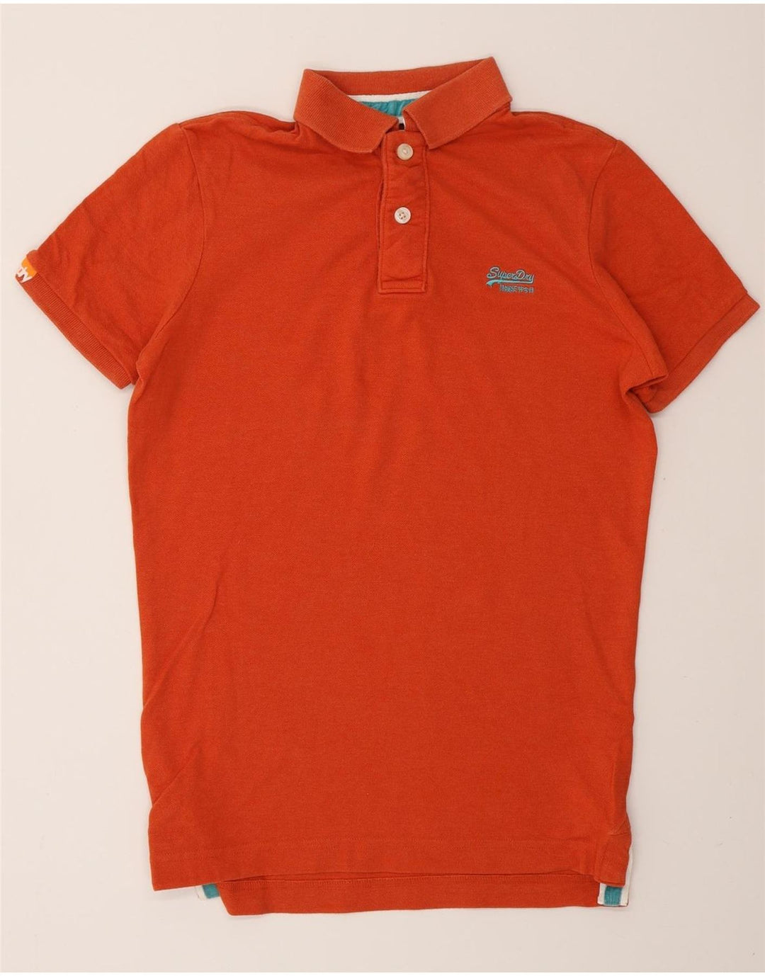 SUPERDRY Polo alto para hombre de algodón naranja medio
