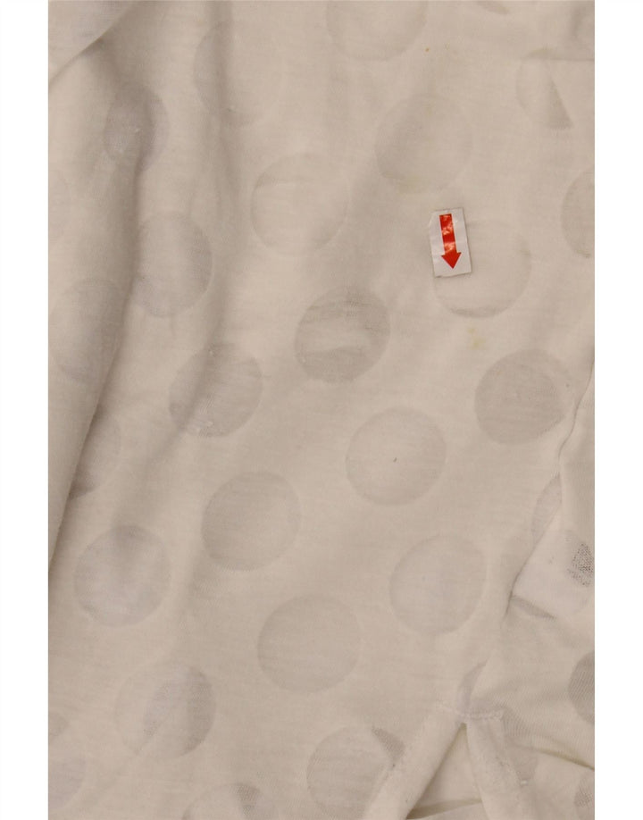 ADIDAS Mujer Chaleco Top UK 10 Pequeño Blanco Geométrico Poliéster