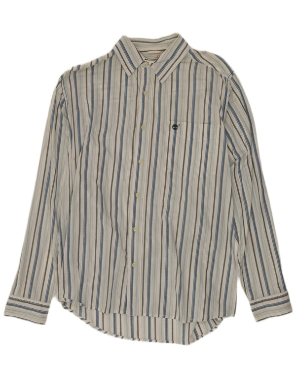 Camisa Timberland Hombre Grande Algodón A Rayas Azul