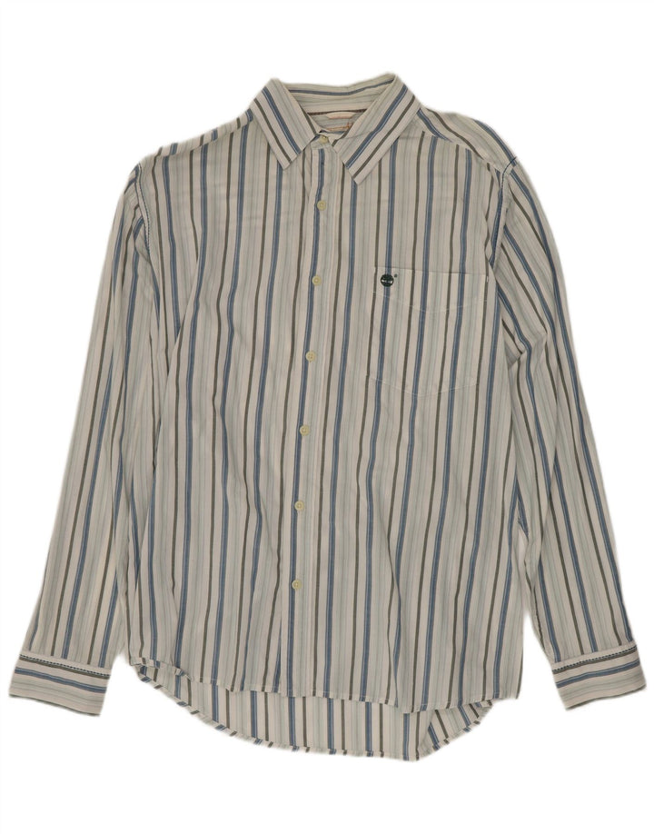 Camisa Timberland Hombre Grande Algodón A Rayas Azul