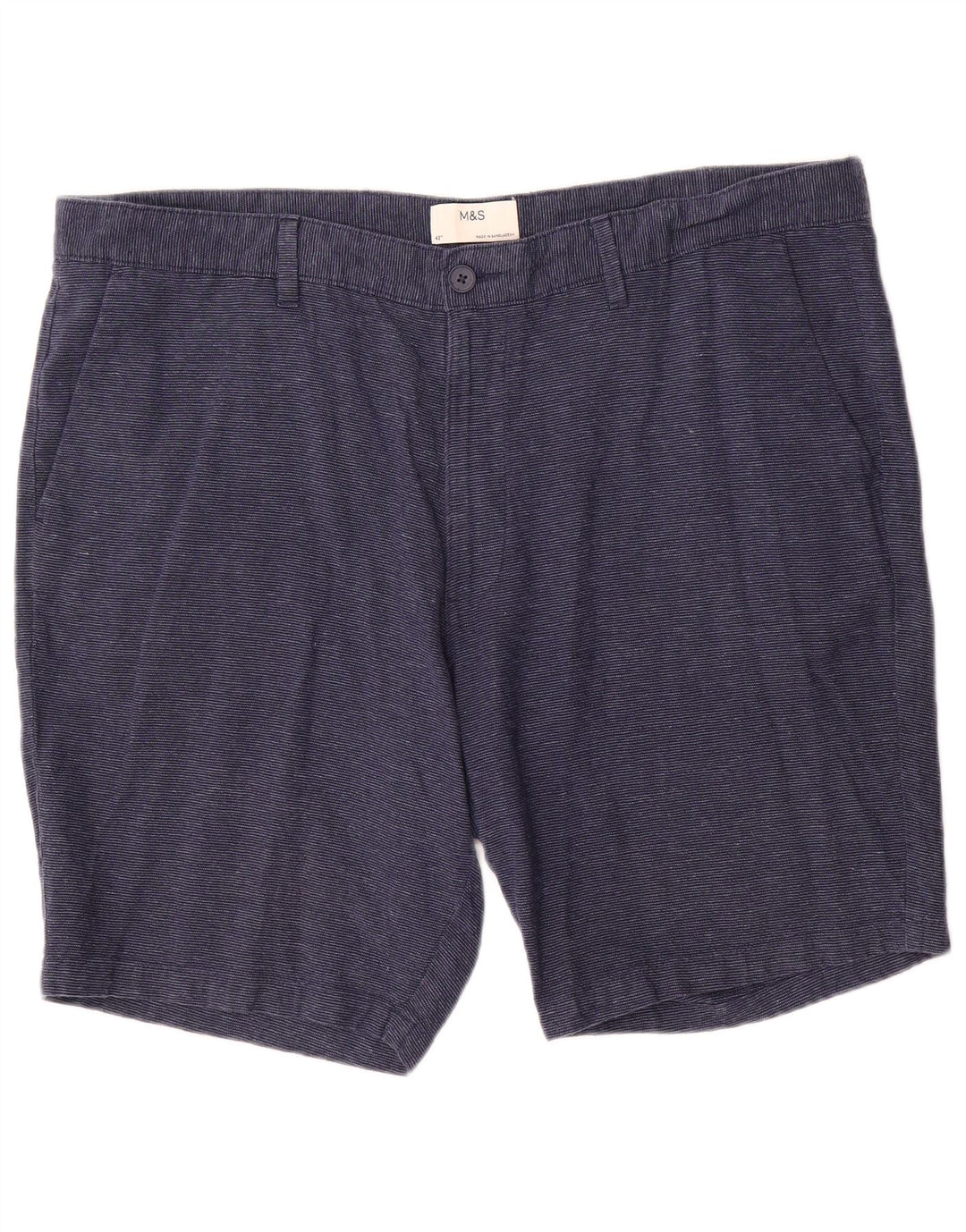 Marks & Spencer Pantalones cortos chinos para hombre W42 2XL Lino azul