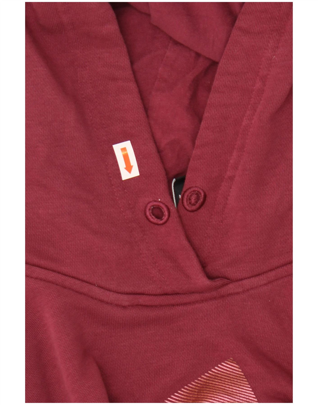 ADIDAS Jersey con capucha para mujer de gran tamaño con gráfico recortado Reino Unido 8/10 Pequeño Borgoña