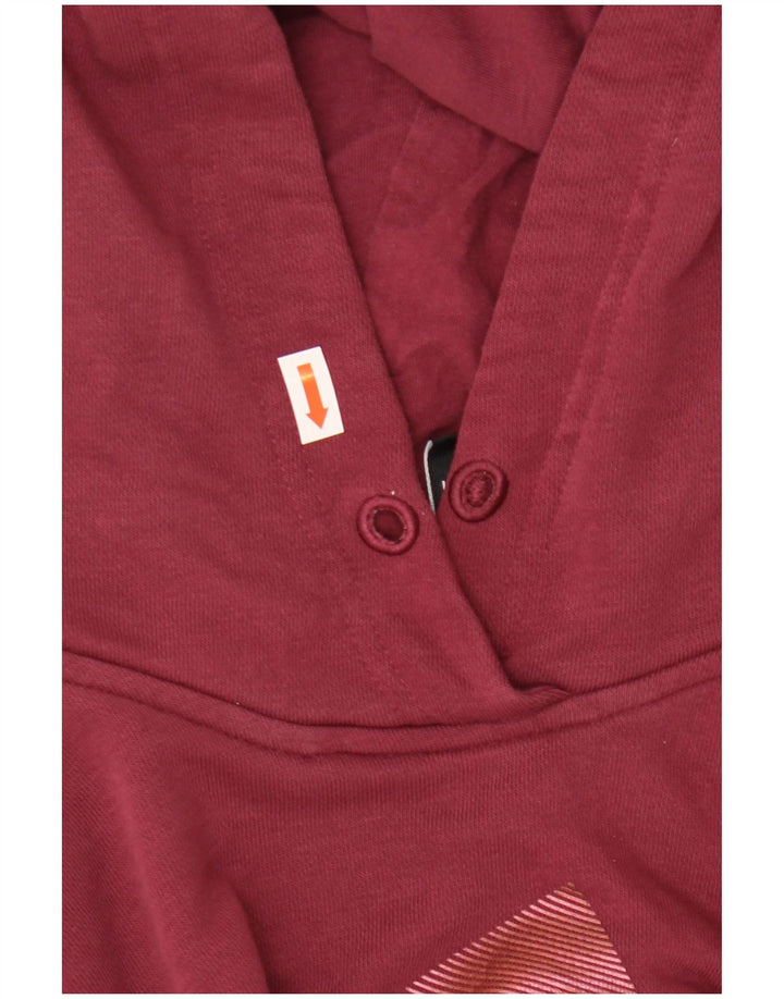 ADIDAS Jersey con capucha para mujer de gran tamaño con gráfico recortado Reino Unido 8/10 Pequeño Borgoña