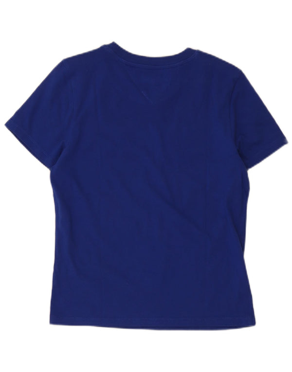 Tommy Jeans Camiseta gráfica para mujer Top UK 10 Small Blue Cotton