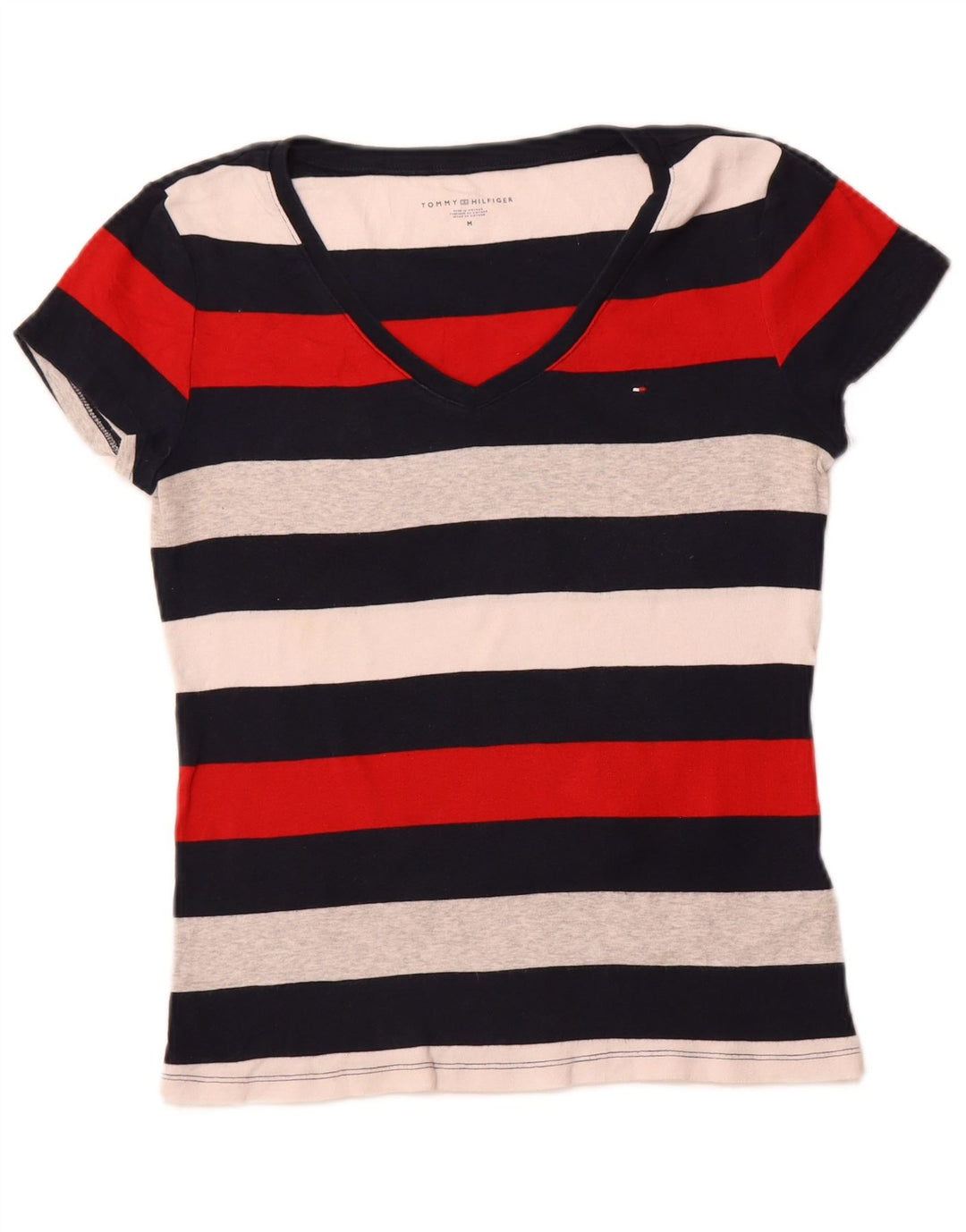TOMMY HILFIGER Camiseta para mujer Top UK 12 Mediano Rayas multicolores