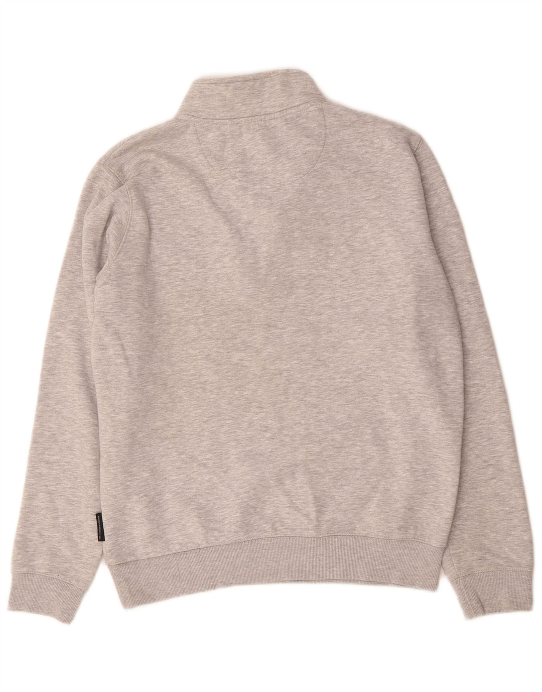 French Connection Sudadera con cuello y cremallera para hombre Jersey tipo jersey gris medio moteado