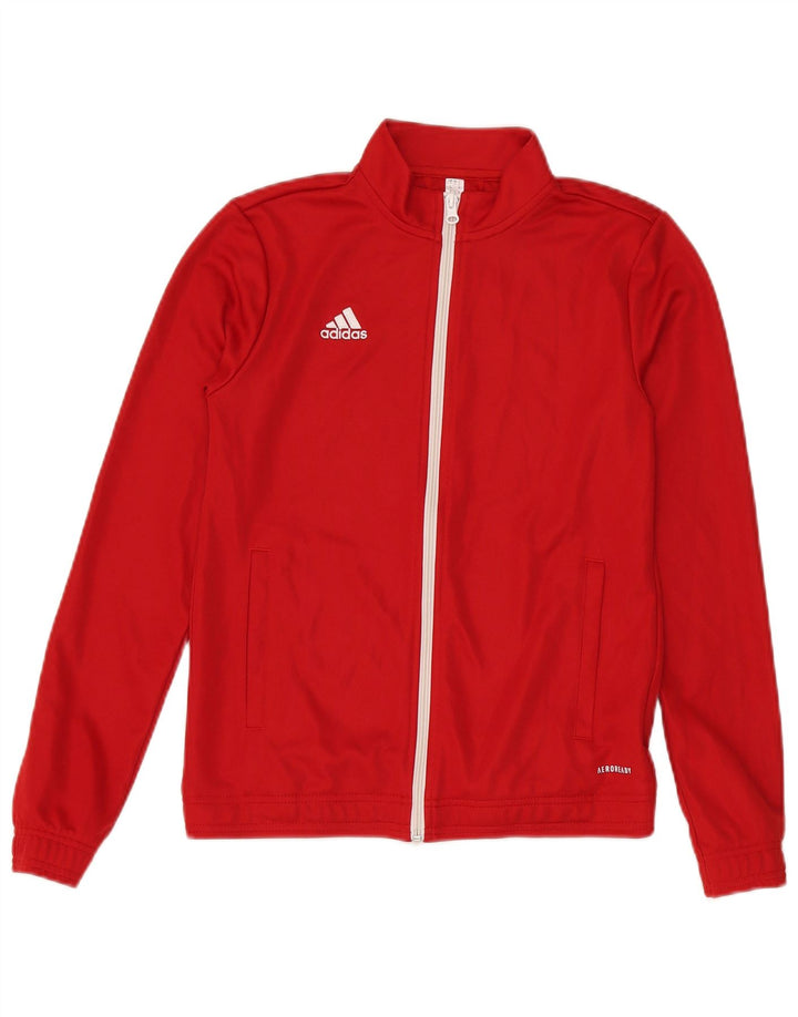 Adidas Mujer Aeroready Chándal Top Chaqueta Reino Unido 8/10 Pequeño Rojo Poliéster