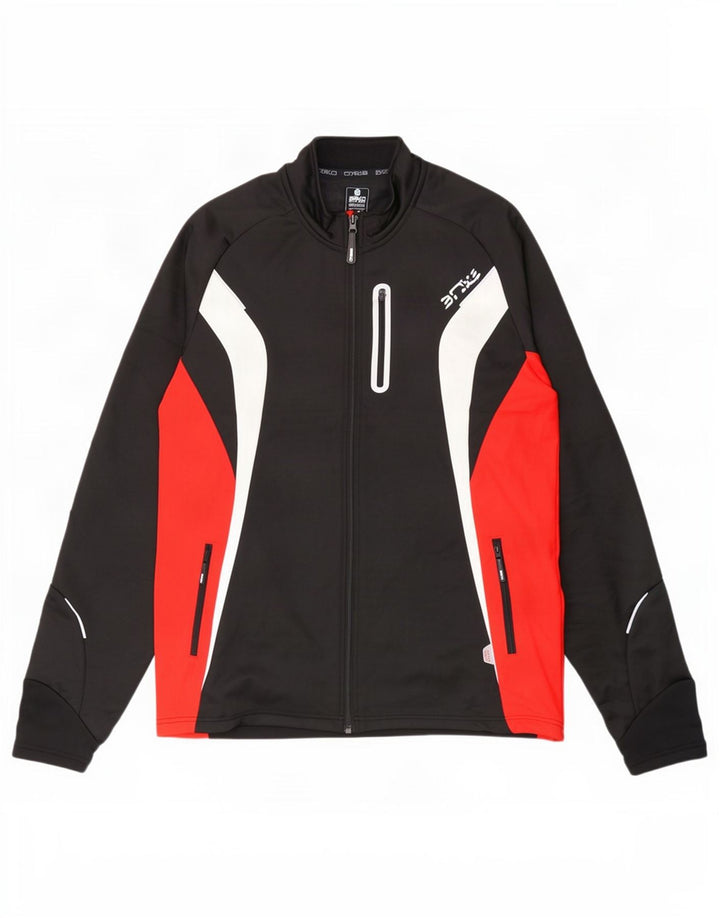 BRIKO Chaqueta de chándal para hombre, talla grande, color negro, poliéster