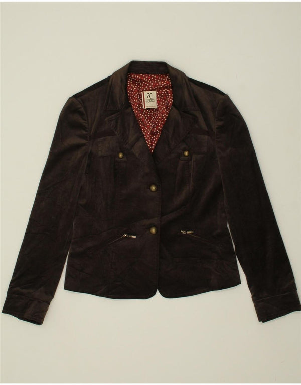 EXTESA Chaqueta tipo blazer de 2 botones para mujer UK 42 Viscosa marrón medio