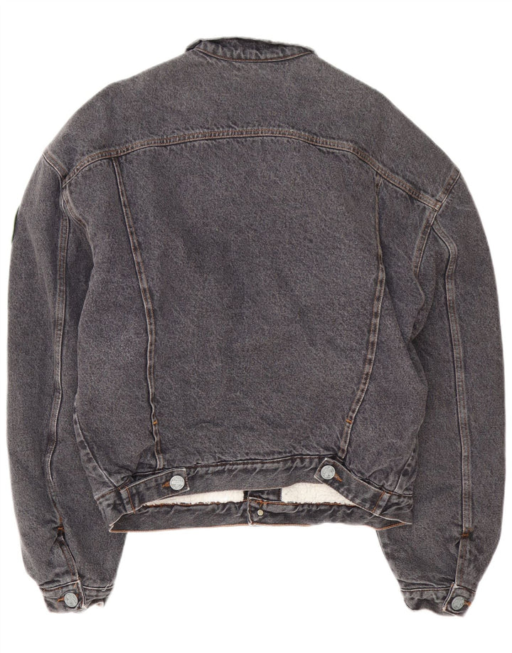 Chambers Chaqueta vaquera Sherpa para hombre UK 38 Algodón gris medio
