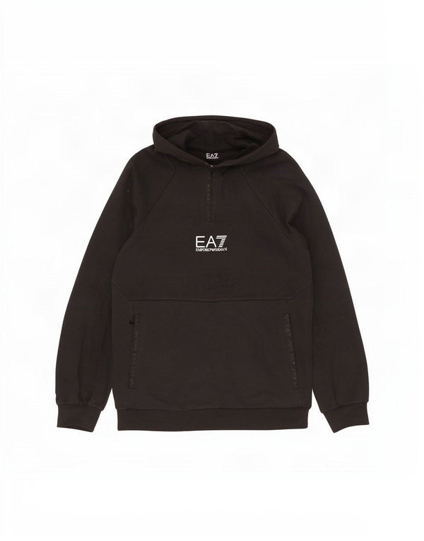 Emporio Armani - Sudadera con capucha y cuello con cremallera para mujer, talla 40, color negro