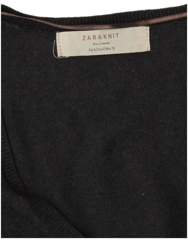 Zara Mujer Cárdigan Suéter UK 10 Small Gris