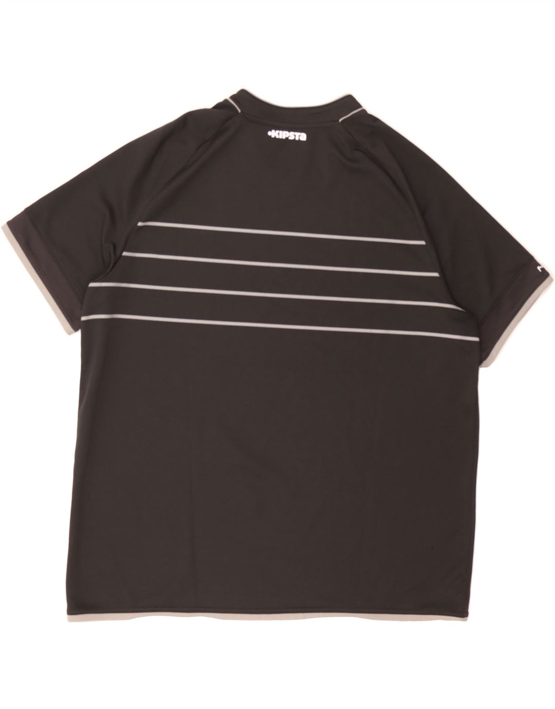 KIPSTA Mens T-Shirt Top 2XL Black Striped Vintage KIPSTA and Second-Hand KIPSTA from Messina Hembry 
