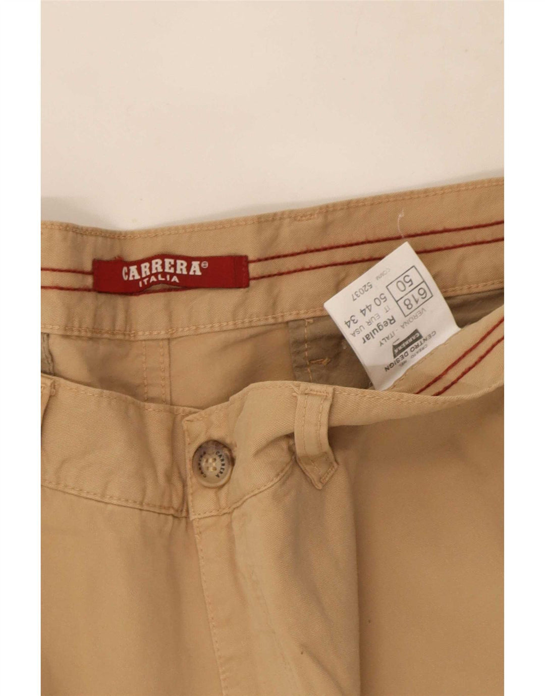Carrera Mens 618 Cargo Shorts W34 Grande Algodón Beige