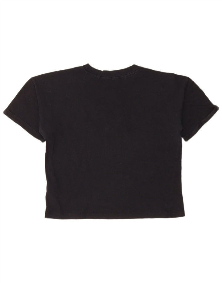 CALVIN KLEIN JEANS Camiseta corta con gráfico para mujer UK 6 XS Algodón negro