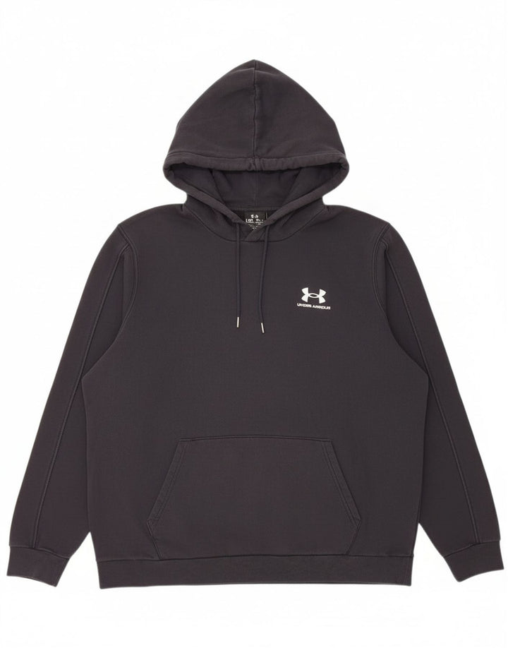 Under Armour Jersey con capucha para hombre, talla grande, algodón negro