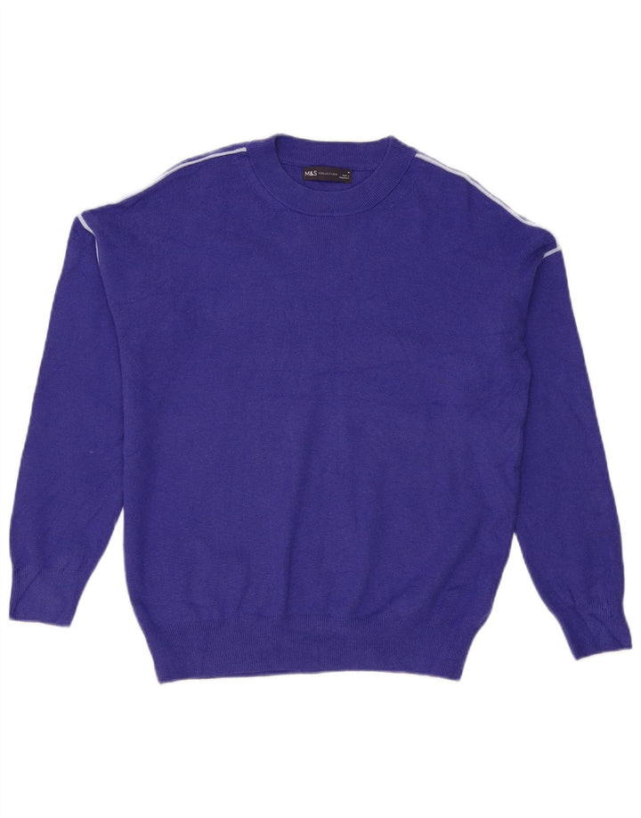Marks & Spencer Jersey de cuello redondo para mujer UK 44 Viscosa azul medio
