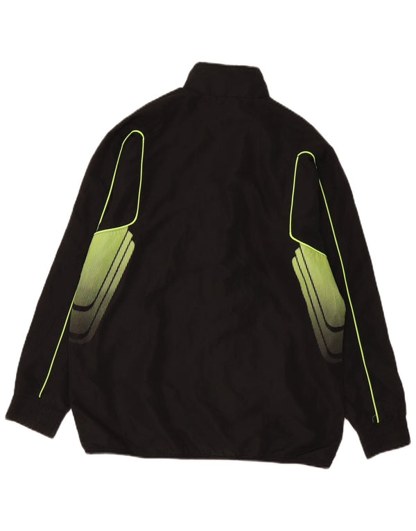 Adidas Boys Graphic Chándal Top Chaqueta 13-14 Años Grande Negro Poliéster