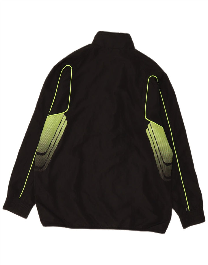 Adidas Boys Graphic Chándal Top Chaqueta 13-14 Años Grande Negro Poliéster