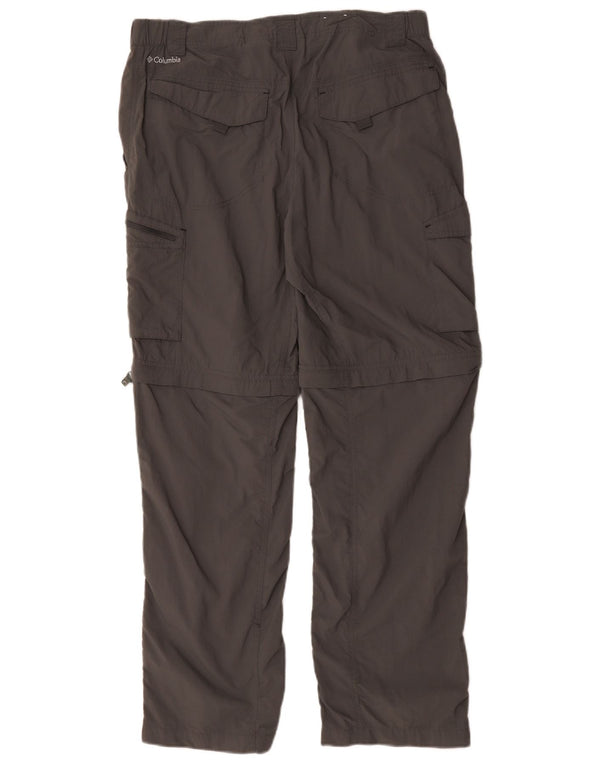 Columbia Pantalones cargo de senderismo Omni-Shade para hombre W34 L30 Nylon gris