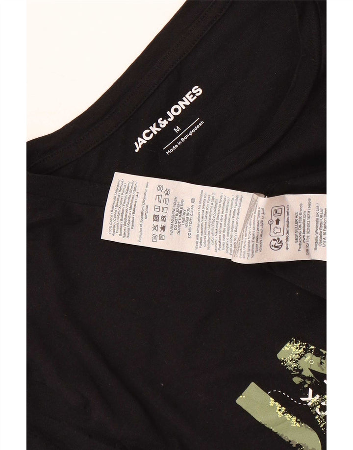 Jack & Jones - Camiseta gráfica para hombre, talla mediana, algodón negro