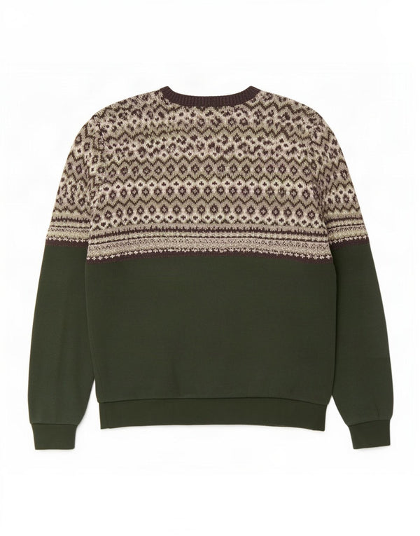 Suéter tipo jersey con cuello barco para hombre Scout XS Verde Fair Isle Poliéster