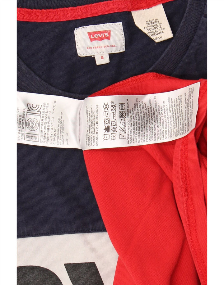 LEVI'S Mens Graphic T-Shirt Top Small Multicoloured Colourblock Cotton