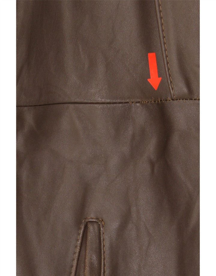 Chaqueta de cuero militar vintage para hombre IT 52 XL Marrón