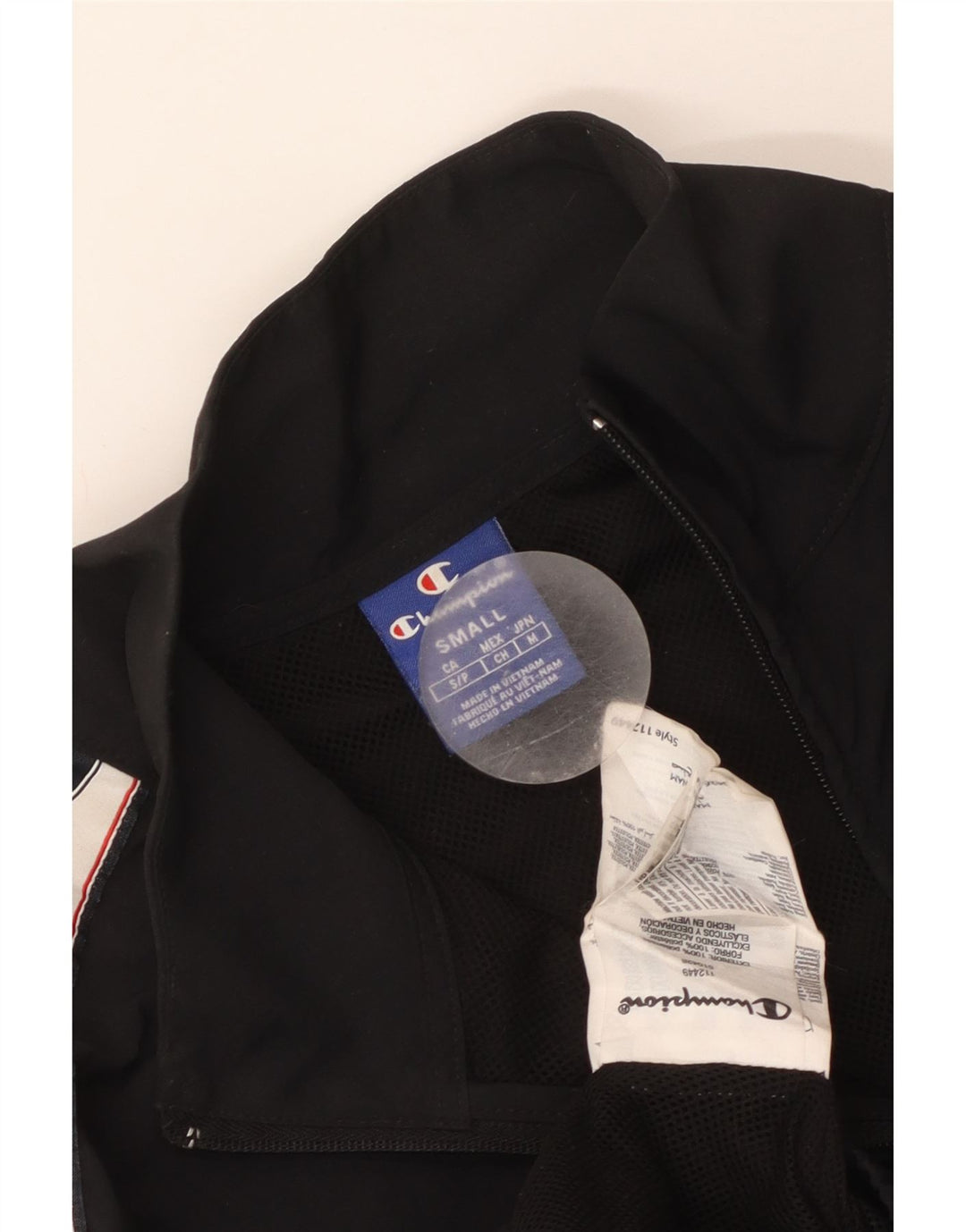 Champion Chaqueta de chándal corta para mujer UK 10 Small Black Colourblock